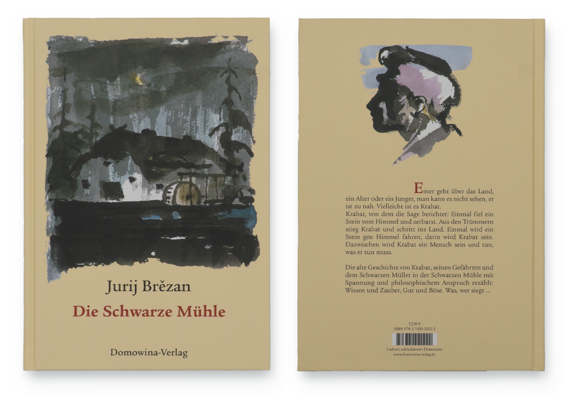 Buchcover „Die Schwarze Mühle“ von Jurij Brězan, Vorder- und Rückseite