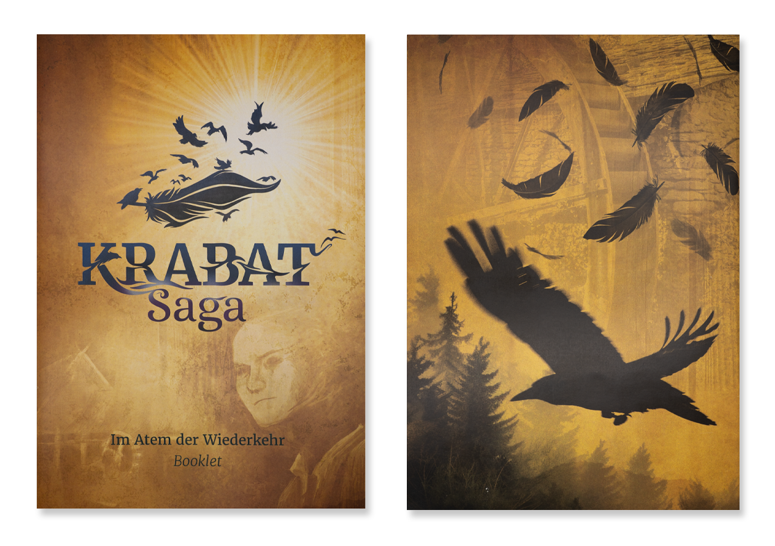 Booklet „KRABAT Saga – Im Atem der Wiederkehr“, Vorder- und Rückseite
