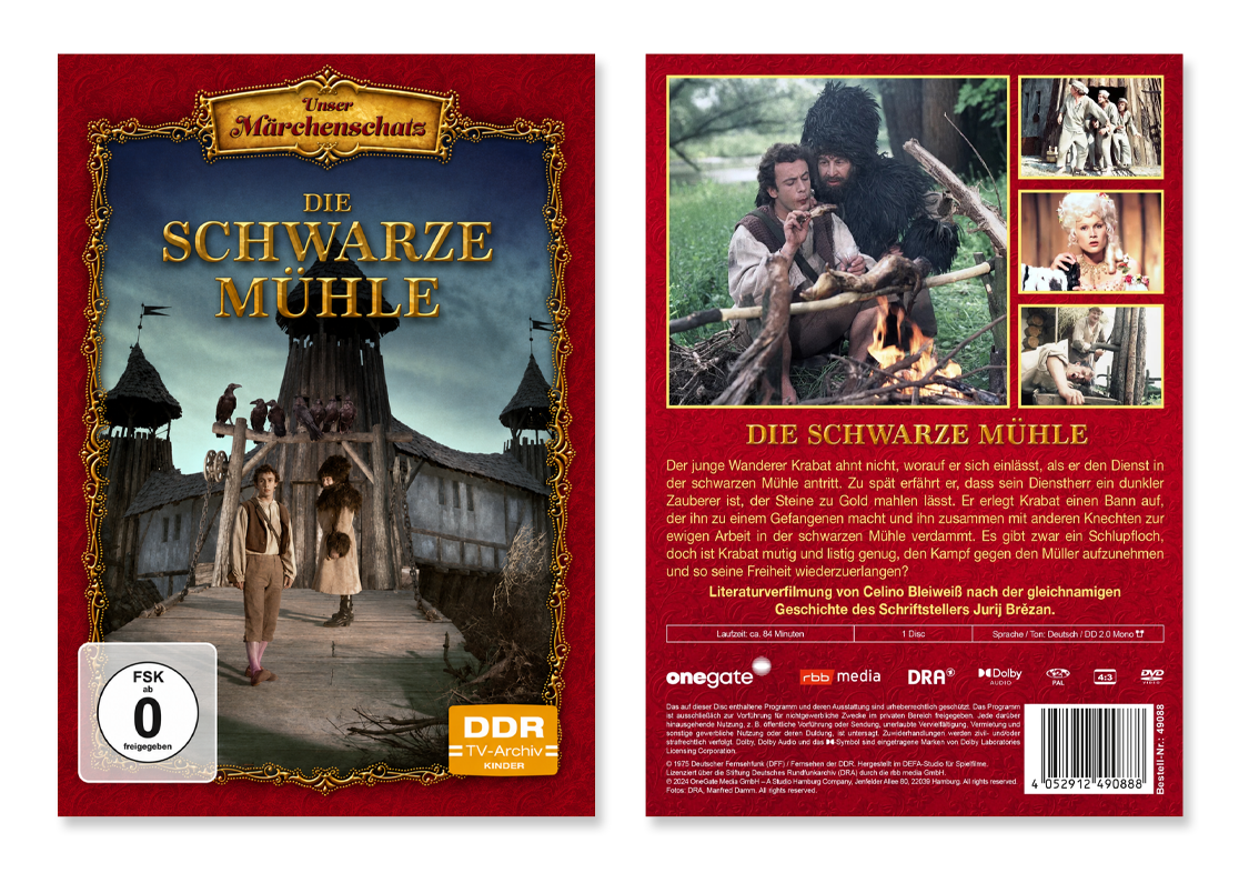 DVD-Cover „Die schwarze Mühle“ von Celino Bleiweiß, Vorder- und Rückseite
