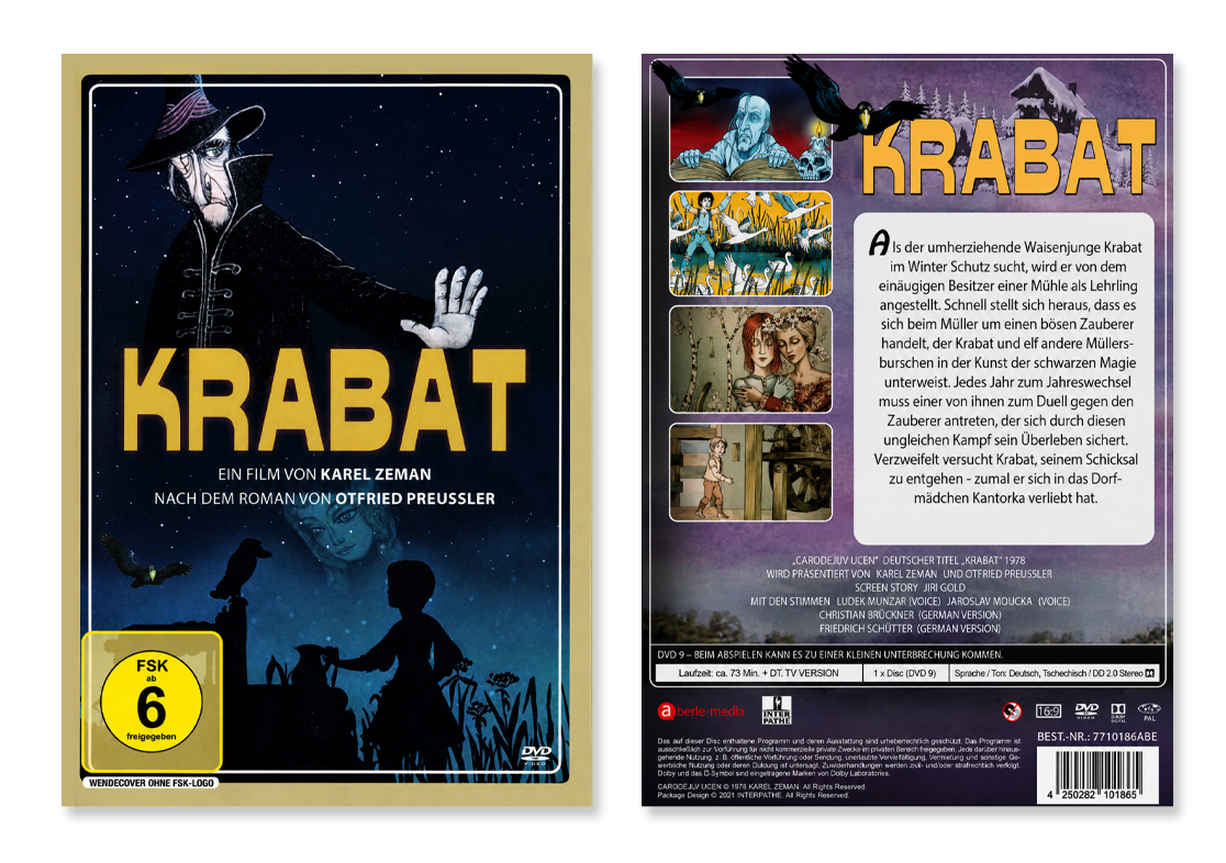 DVD-Cover „Krabat“ von Karel Zeman, Vorder- und Rückseite