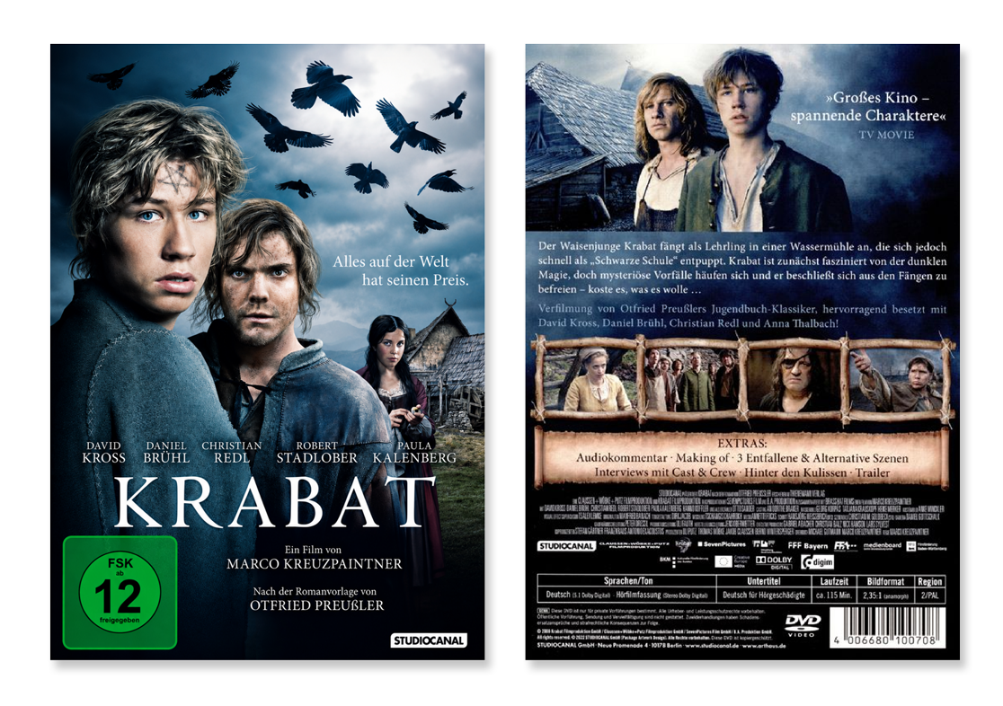 DVD-Cover „Krabat“ von Marco Kreuzpaintner, Vorder- und Rückseite